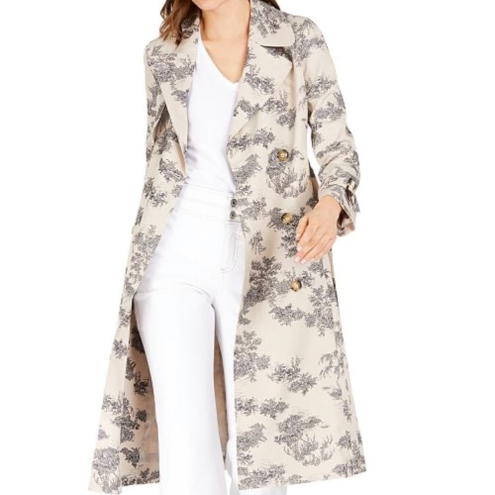 Scenic Toile-print Trench Coat